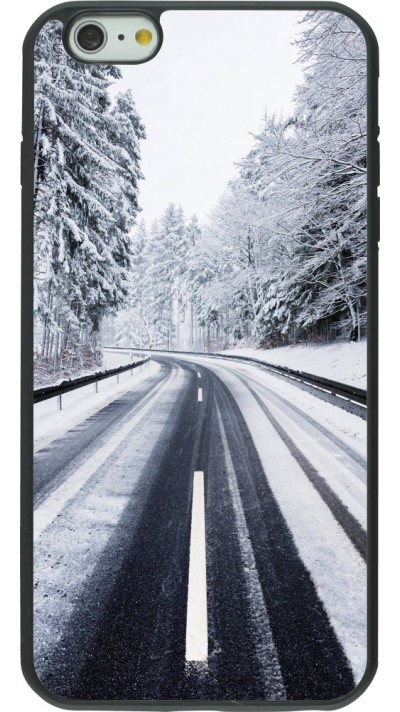 iPhone 6 Plus / 6s Plus Case Hülle - Silikon schwarz Winter 22 Snowy Road
