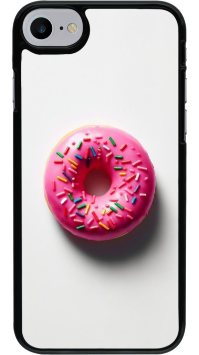 Coque iPhone 7 / 8 / SE (2020, 2022) - Weißer Hintergrund, pinker Donut