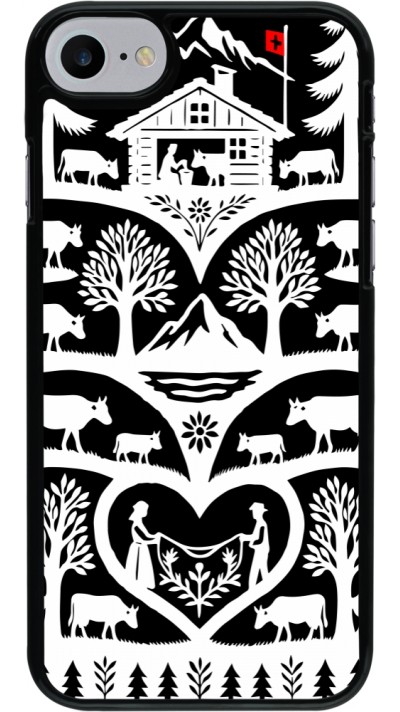 iPhone 7 / 8 / SE (2020, 2022) Case Hülle - Poya Schweiz 2 schwarz