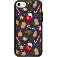 Coque iPhone 7 / 8 / SE (2020, 2022) - Silicone rigide noir Christmas 25 Pattern Gingerbread House