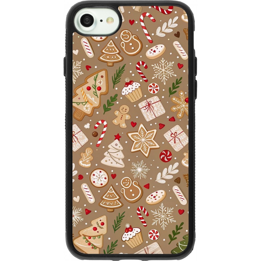 Coque iPhone 7 / 8 / SE (2020, 2022) - Silicone rigide noir Christmas 25 Pattern Ginger Cookie