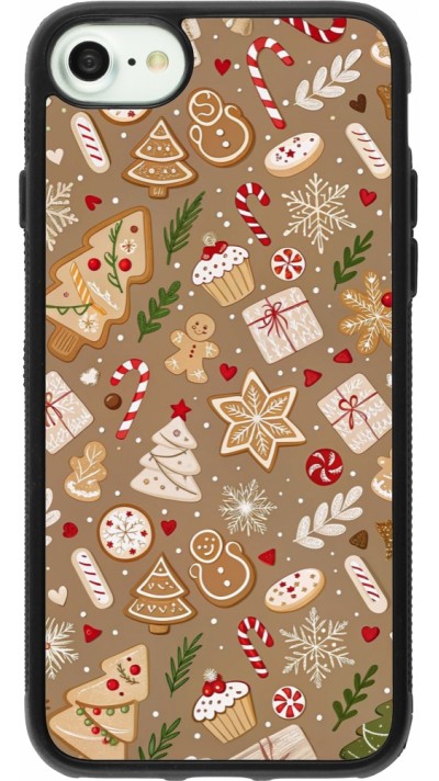 Coque iPhone 7 / 8 / SE (2020, 2022) - Silicone rigide noir Christmas 25 Pattern Ginger Cookie