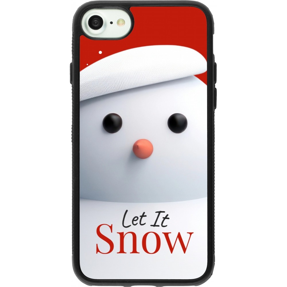 Coque iPhone 7 / 8 / SE (2020, 2022) - Silicone rigide noir Christmas 25 Xmas Snowman