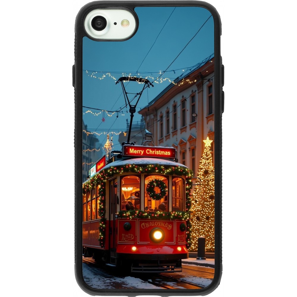 Coque iPhone 7 / 8 / SE (2020, 2022) - Silicone rigide noir Christmas 25 Xmas Train