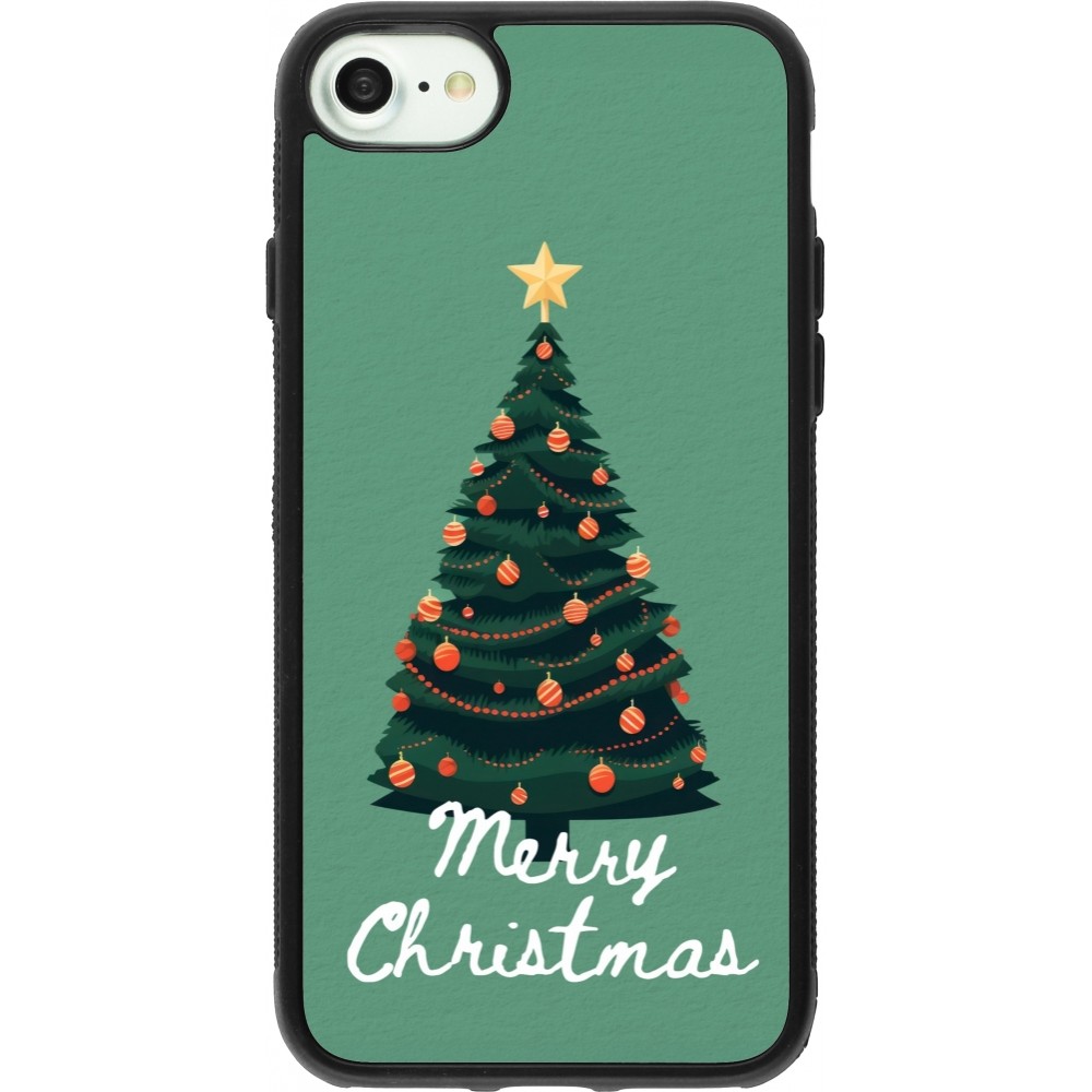 Coque iPhone 7 / 8 / SE (2020, 2022) - Silicone rigide noir Christmas 25 Xmas Tree