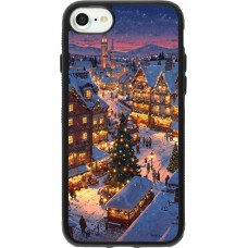 Coque iPhone 7 / 8 / SE (2020, 2022) - Silicone rigide noir Christmas 25 Xmas Village