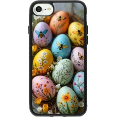 Coque iPhone 7 / 8 / SE (2020, 2022) - Silicone rigide noir Easter 2026 Eggs with bees