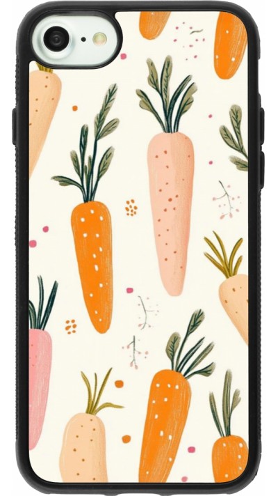 Coque iPhone 7 / 8 / SE (2020, 2022) - Silicone rigide noir Easter 2026 Illustration carrots