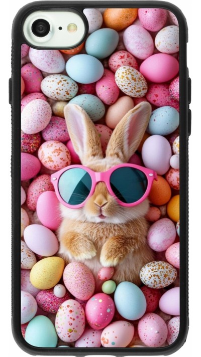Coque iPhone 7 / 8 / SE (2020, 2022) - Silicone rigide noir Easter 2026 Rabbit fun