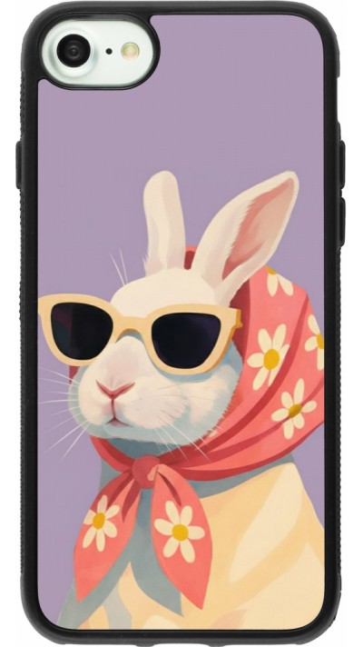 Coque iPhone 7 / 8 / SE (2020, 2022) - Silicone rigide noir Easter 2026 Rabbit with scarf
