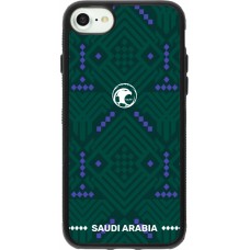 Coque iPhone 7 / 8 / SE (2020, 2022) - Silicone rigide noir Maillot de football Arabie saoudite 2026 personnalisable