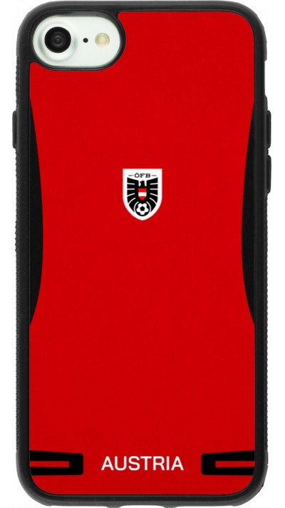 Coque iPhone 7 / 8 / SE (2020, 2022) - Silicone rigide noir Maillot de football Autriche 2026 personnalisable