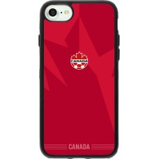 Coque iPhone 7 / 8 / SE (2020, 2022) - Silicone rigide noir Maillot de football Canada 2026 personnalisable