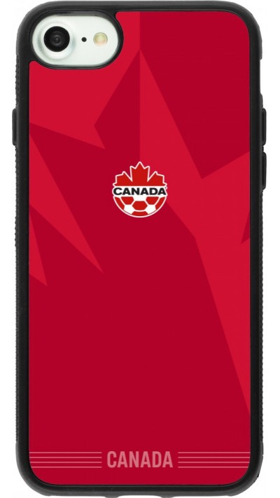 Coque iPhone 7 / 8 / SE (2020, 2022) - Silicone rigide noir Maillot de football Canada 2026 personnalisable