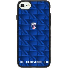 Coque iPhone 7 / 8 / SE (2020, 2022) - Silicone rigide noir Maillot de football Cap-Vert 2026 personnalisable