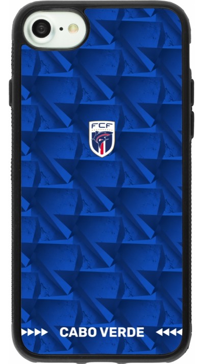 Coque iPhone 7 / 8 / SE (2020, 2022) - Silicone rigide noir Maillot de football Cap-Vert 2026 personnalisable