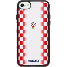 Coque iPhone 7 / 8 / SE (2020, 2022) - Silicone rigide noir Maillot de football Croatie 2026 personnalisable