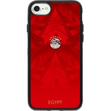 Coque iPhone 7 / 8 / SE (2020, 2022) - Silicone rigide noir Maillot de football Égypte 2026 personnalisable