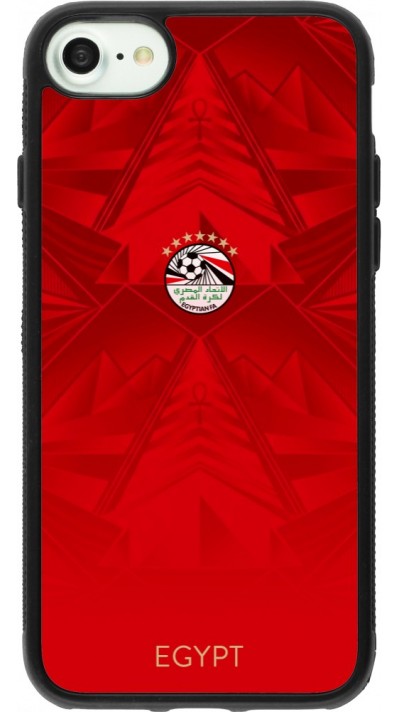 Coque iPhone 7 / 8 / SE (2020, 2022) - Silicone rigide noir Maillot de football E?gypte 2026 personnalisable