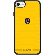 Coque iPhone 7 / 8 / SE (2020, 2022) - Silicone rigide noir Maillot de football Équateur 2026 personnalisable