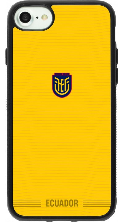 Coque iPhone 7 / 8 / SE (2020, 2022) - Silicone rigide noir Maillot de football E?quateur 2026 personnalisable