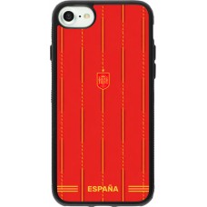 Coque iPhone 7 / 8 / SE (2020, 2022) - Silicone rigide noir Maillot de football Espagne 2026 personnalisable