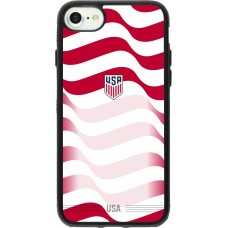 Coque iPhone 7 / 8 / SE (2020, 2022) - Silicone rigide noir Maillot de football États-Unis 2026 personnalisable