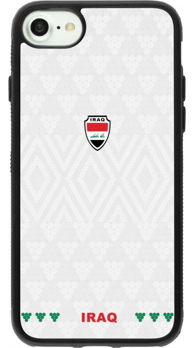 Coque iPhone 7 / 8 / SE (2020, 2022) - Silicone rigide noir Maillot de football Irak 2026 personnalisable