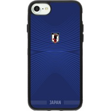 Coque iPhone 7 / 8 / SE (2020, 2022) - Silicone rigide noir Maillot de football Japon 2026 personnalisable