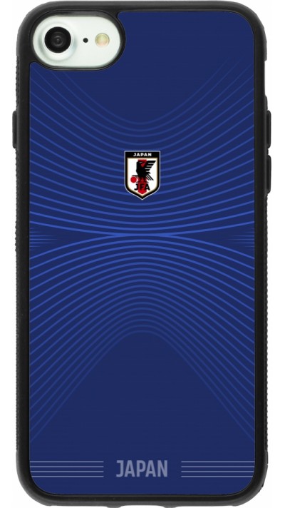 Coque iPhone 7 / 8 / SE (2020, 2022) - Silicone rigide noir Maillot de football Japon 2026 personnalisable