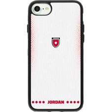 Coque iPhone 7 / 8 / SE (2020, 2022) - Silicone rigide noir Maillot de football Jordanie 2026 personnalisable