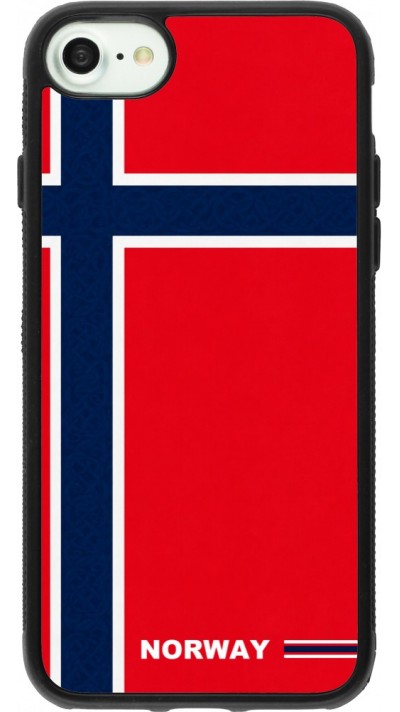 Coque iPhone 7 / 8 / SE (2020, 2022) - Silicone rigide noir Maillot de football Norvège 2026 personnalisable