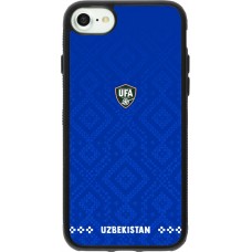 Coque iPhone 7 / 8 / SE (2020, 2022) - Silicone rigide noir Maillot de football Ouzbékistan 2026 personnalisable