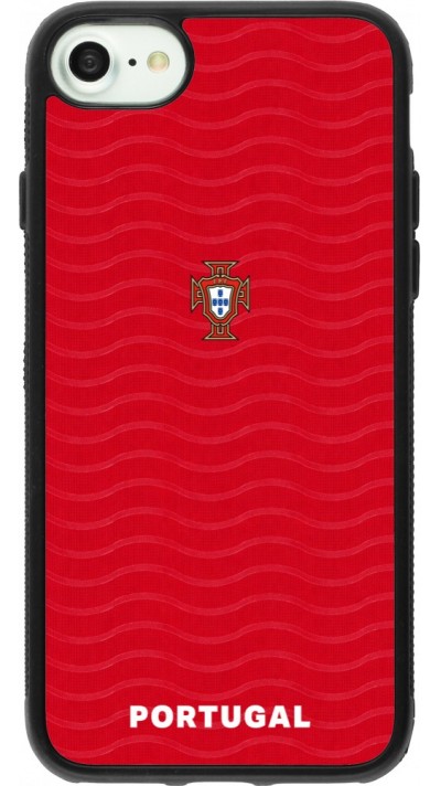 Coque iPhone 7 / 8 / SE (2020, 2022) - Silicone rigide noir Maillot de football Portugal 2026 personnalisable