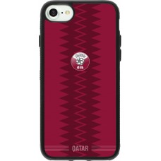 Coque iPhone 7 / 8 / SE (2020, 2022) - Silicone rigide noir Maillot de football Qatar 2026 personnalisable