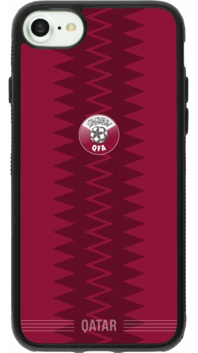 Coque iPhone 7 / 8 / SE (2020, 2022) - Silicone rigide noir Maillot de football Qatar 2026 personnalisable