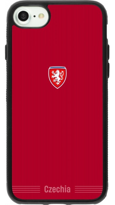 Coque iPhone 7 / 8 / SE (2020, 2022) - Silicone rigide noir Maillot de football Répuplique Tchèque 2026 personnalisable