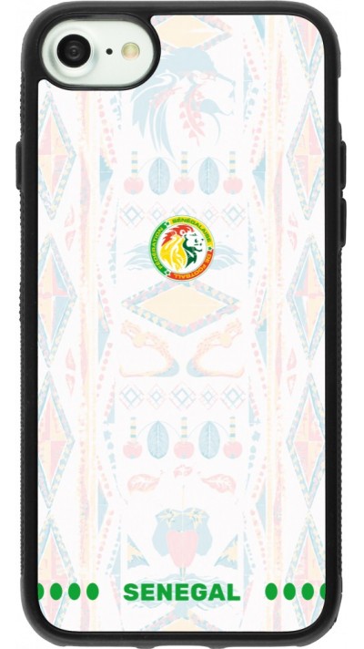 Coque iPhone 7 / 8 / SE (2020, 2022) - Silicone rigide noir Maillot de football Sénégal 2026 personnalisable