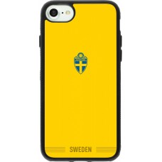 Coque iPhone 7 / 8 / SE (2020, 2022) - Silicone rigide noir Maillot de football Suède 2026 personnalisable