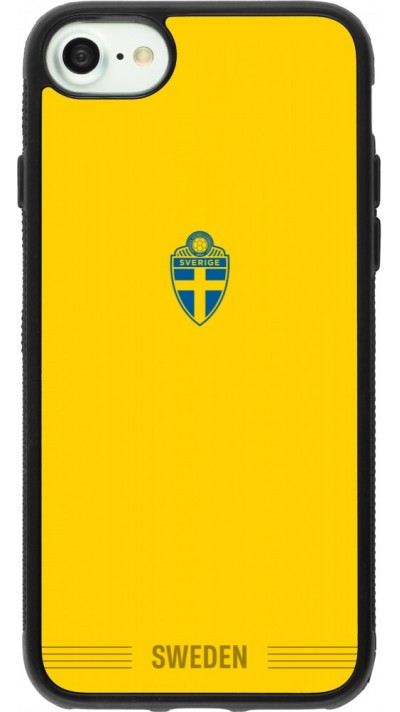 Coque iPhone 7 / 8 / SE (2020, 2022) - Silicone rigide noir Maillot de football Suède 2026 personnalisable
