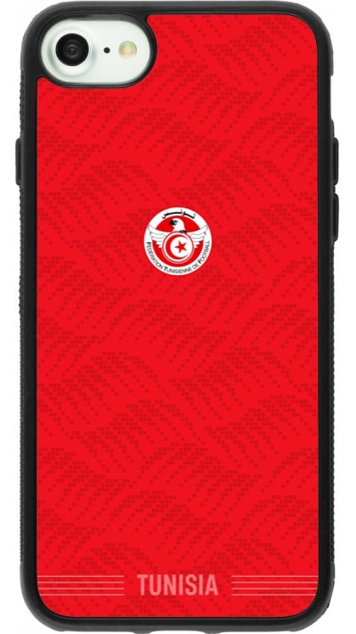 Coque iPhone 7 / 8 / SE (2020, 2022) - Silicone rigide noir Maillot de football Tunisie 2026 personnalisable