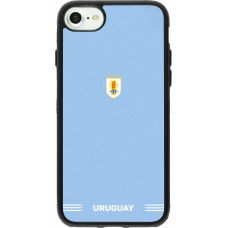 Coque iPhone 7 / 8 / SE (2020, 2022) - Silicone rigide noir Maillot de football Uruguay 2026 personnalisable