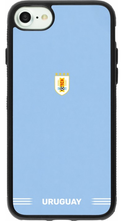 Coque iPhone 7 / 8 / SE (2020, 2022) - Silicone rigide noir Maillot de football Uruguay 2026 personnalisable