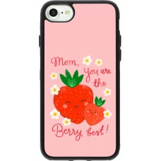 Coque iPhone 7 / 8 / SE (2020, 2022) - Silicone rigide noir Mom 2026 Berry best