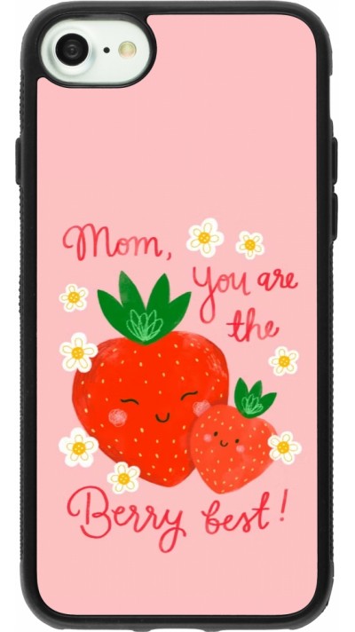 Coque iPhone 7 / 8 / SE (2020, 2022) - Silicone rigide noir Mom 2026 Berry best