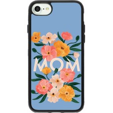 Coque iPhone 7 / 8 / SE (2020, 2022) - Silicone rigide noir Mom 2026 Flowers