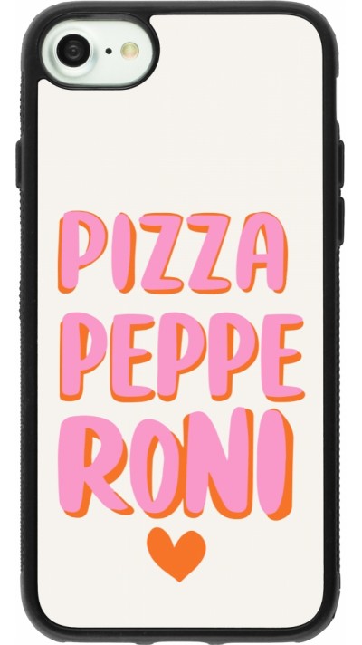 Coque iPhone 7 / 8 / SE (2020, 2022) - Silicone rigide noir Pizza pepperoni 2026
