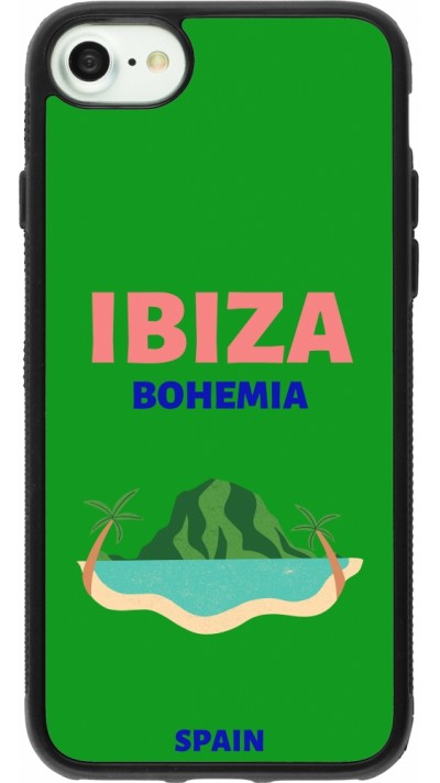 Coque iPhone 7 / 8 / SE (2020, 2022) - Silicone rigide noir Pop Summer Destination Ibiza