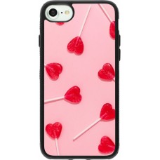 Coque iPhone 7 / 8 / SE (2020, 2022) - Silicone rigide noir Saint Valentines Day 26 Lollipop
