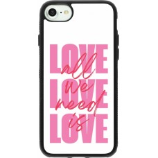 Coque iPhone 7 / 8 / SE (2020, 2022) - Silicone rigide noir Saint Valentines Day 26 Love all we need is